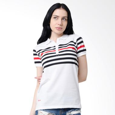 Osella Ladies Stripe Woman Polo Shirt Wanita - White