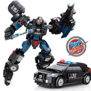 SY 9002 CARBOT TRANSFORMER CAR ROBOT 2 IN 1 MOBIL SWAT MAINAN EDUKASI