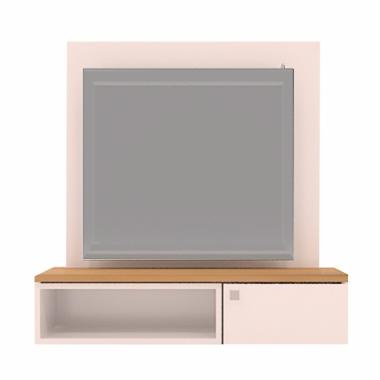 Dekorey TC001 TV Cabinet Basic Small Kabinet TV - White Brown