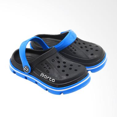 Buy 1 Get 1 - Porto Kasual Sepatu Sandal Pria - Black Blue [1006 M]