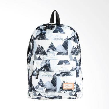 Biubiu Campus 17032 Full Motif Backpack Wanita - Black White