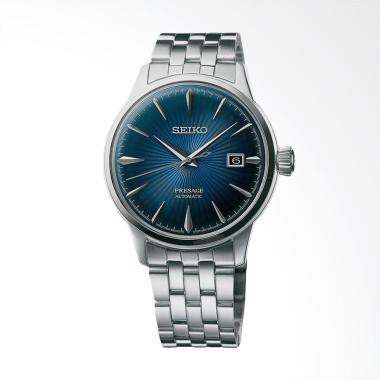Seiko Presage Bluemoon Cocktail Automatic Blue Gradation Texture Jam Tangan Pria - Silver [SRPB41J1]