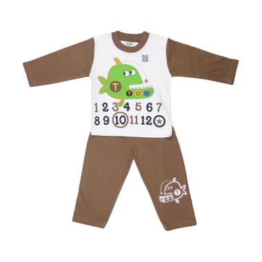 TOMPEGE TP-5509 Setelan Piyama Anak Laki-Laki - Coklat
