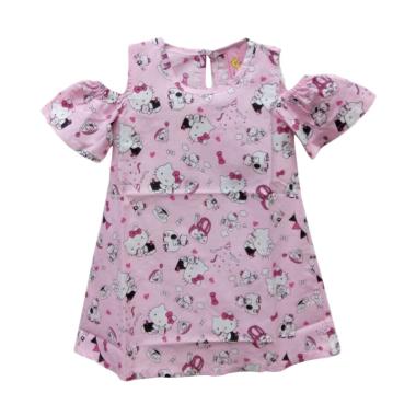 STB 01 Motif HK Kids Baju Dress Bayi Perempuan - Pink