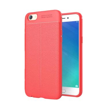 Viseaon Carbon Litchi Orange Peel T ... Casing for OPPO F3 - Red