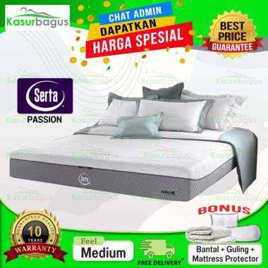 Serta Passion Kasur Springbed [Hanya Kasur] Ukuran 120 x 200 White Grey