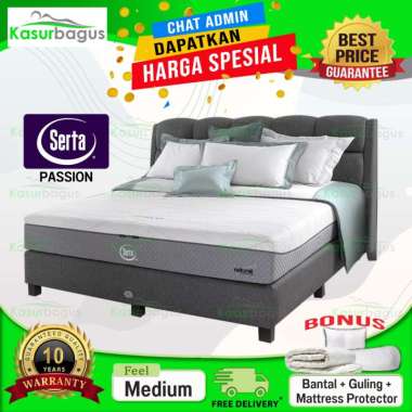 Serta Passion Kasur Springbed [Full Set] Ukuran 120 x 200 white grey