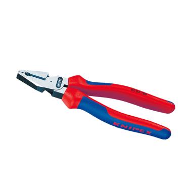 KNIPEX Black Polished Tang Kombinasi Tuas Tinggi [200 mm] Red Blue Pattern