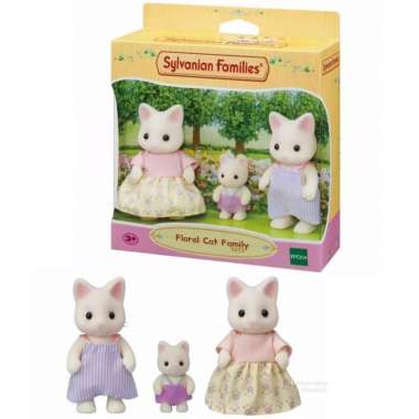 Sylvanian Families Boneka Keluarga Floral Cat Family 3 Figure Set 5373