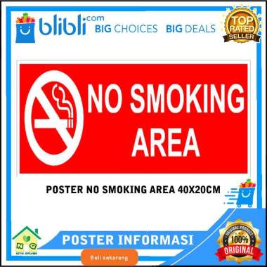 Nasya Gaulcomp Poster Dekorasi Hiasan Dinding Informasi Warning Tulisan No Smoking Area No Smoking A