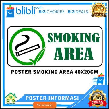 Nasya Gaulcomp Poster Dekorasi Hiasan Dinding Informasi Warning Tulisan No Smoking Area Smoking Area