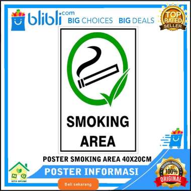 Nasya Gaulcomp Poster Dekorasi Hiasan Dinding Informasi Warning Tulisan No Smoking Area Smoking Area