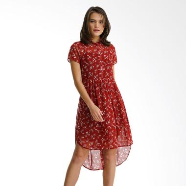 Minimal Little Poem Combo Pleat Dress