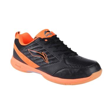 Li-Ning Elva Sepatu Badminton - Black Orange [AYTM045-1]