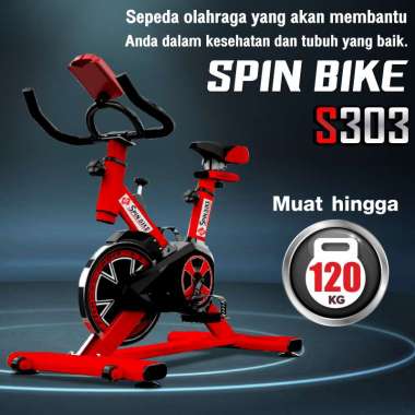 B&G SPIN BIKE SPINNING BIKE SEPEDA STATIS MODEL S-303 / BLACK RED