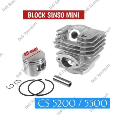 Cylinder Block Blok Komplit Mesin chainsaw Sinso Mini 5200 5500.