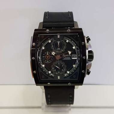 Alexandre Christie AC6376MC Sport Jam Tangan Pria Leather Strap Silver Black