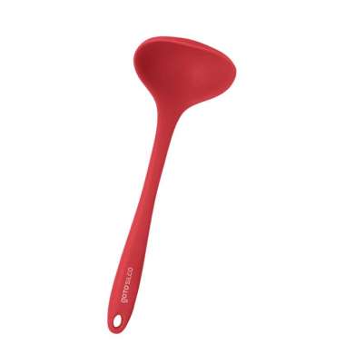 Goto Silco Kitchen Utensil Sutil Silikon Capitan Sendok Masak Dapur SOUP SPOON RED