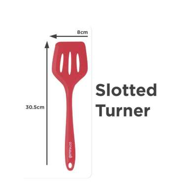Goto Silco Kitchen Utensil Sutil Silikon Capitan Sendok Masak Dapur SLOTTED TURNER RED