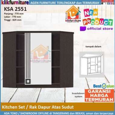 KSA 2551 Infinity Graver Kitchen Set Rak Dapur Sudut Atas