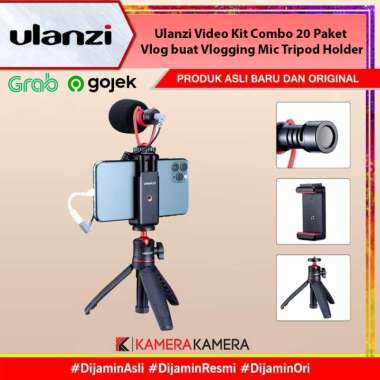 KameraKamera Ulanzi Video Kit Combo 20 Paket Vlog buat Vlogging Mic Tripod Holder Hitam