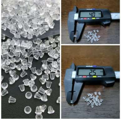 Karet Silikon Anting Tusuk Karet Skut Silikon Lembut Anting Tusuk - Per 20 Pcs
