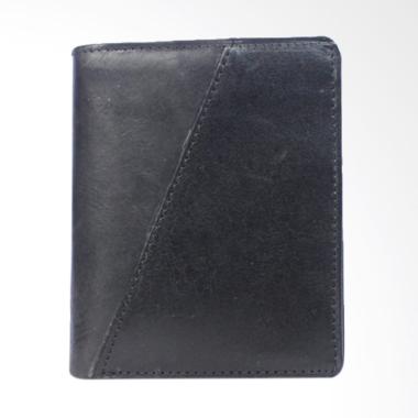 Kenes Leather Kulit PU 3D Dompet Pria - Black Kombinasi