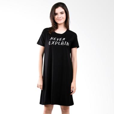 LEMONE Never Tumblr Tee Dress Wanita - Hitam LEMONE Never Tumblr Tee Dress Wanita - Hitam