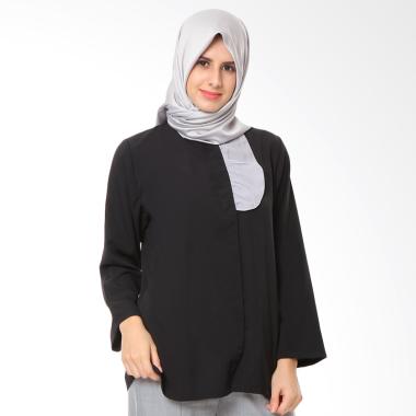 Covered Up Xavera Top Blouse Muslim Wanita - Black