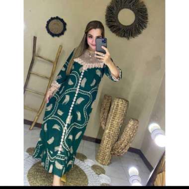LONGDRESS ARAB RENDA TAMIA /  DASTER ARAB RENDA TAMIA / DASTER MURAH HIJAU