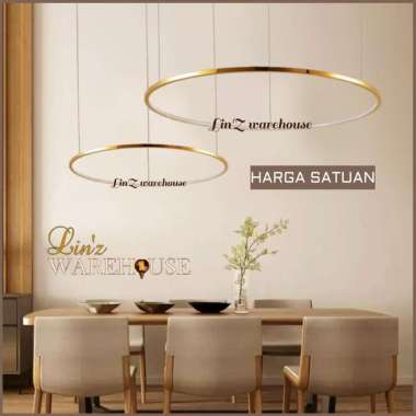 Lampu gantung MODERN SINGLE GOLD RING LED 80 CM pendant light