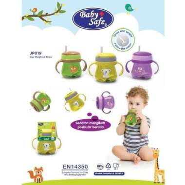Baby Safe Cup Weighted Straw JP019 / Baby Safe Straw Training Cup - Kuning Hijau