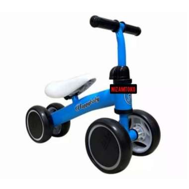 Balance Bike Kids Roda 4 Sepeda Keseimbangan Anak Roda 4 Push Bike - Merah Biru