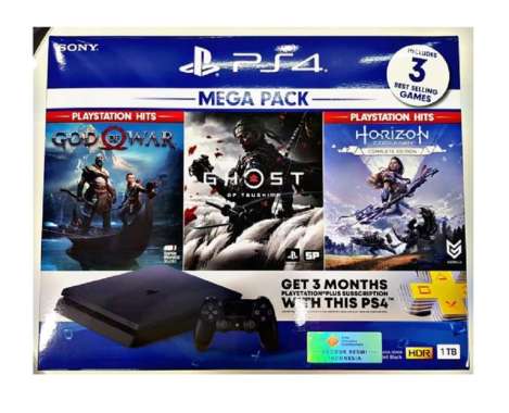 harga PS4 Slim 1TB Mega Pack #4 Ghost Of Tsushima (3 GAME +PSN) Garansy SONY INDONESIA 1Tahun Blibli.com