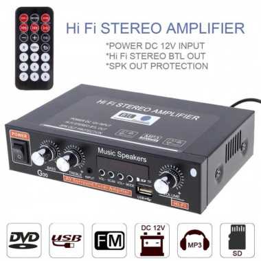 Sunbuck Audio HiFi Amplifier Bluetooth with Remote Control - G30 Hitam