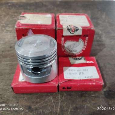 Honda Genuine Parts Piston Plus Ring Piston for Honda S110 Benly [Size 25] CHROME