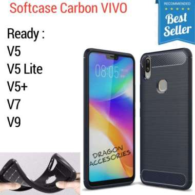 Softcase V9 V7 V5+ V5 Lite Vivo Silikon Slim Fit Carbon Fiber Case Casing Shockproof Silicone Cover 