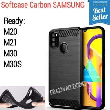Softcase M30S M30 M21 M20 Samsung Silikon Slim Fit Carbon Fiber Case Casing Shockproof Silicon Cover