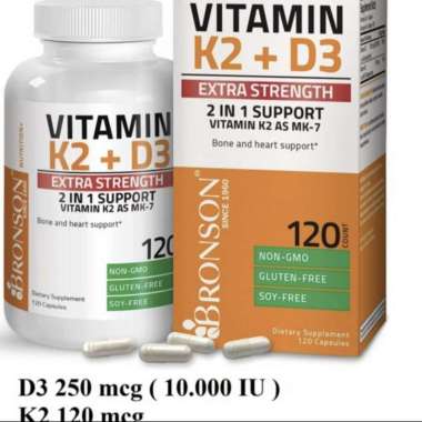 Bronson vitamin d3 vit d3 vitamin k2 vit k2 mk7 5000iu 5000 iu isi 120