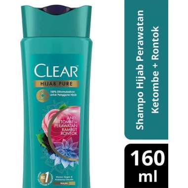 Promo Harga Clear Shampoo Hijab Pure Anti Ketombe & Perawatan Rambut Rontok 160 ml - Blibli