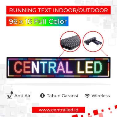 Running Text Outdoor 96 x 16 - Merah Full Color