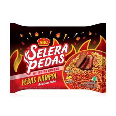 ABC Selera Pedas Mie Goreng Instant Pedas Nampol Rasa Sapi Pedas [80 g]