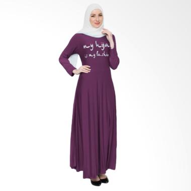 Okechuku Tangan Panjang My Hijab Fashion Maxi Long Dress Gamis - Ungu