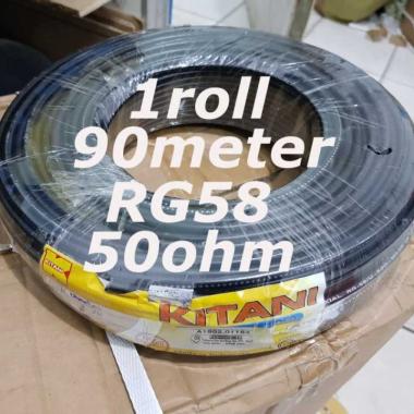 Kabel coaxial RG58 KITANI 50 Ohm 90 meter 1 roll hitam