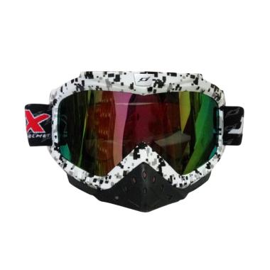 JPX Cross Kaca Goggle Rainbow - White Gloss