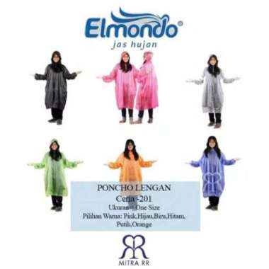Jas Hujan Elmondo Ceria Ponco Lengan Hitam