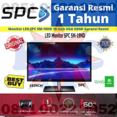 LED Monitor 19 inch Full HD HDMI VGA Input SPC Garansi Resmi