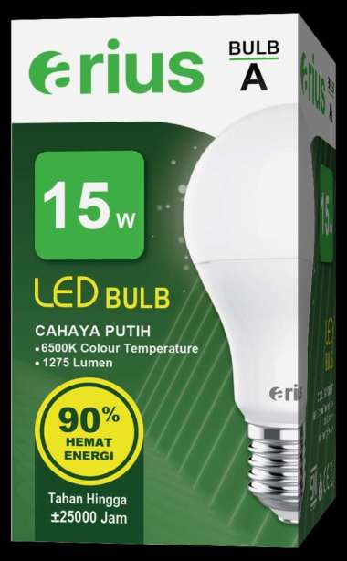 Lampu Led Bulb Arius 15 Watt bergaransi bulb A cahaya putih putih