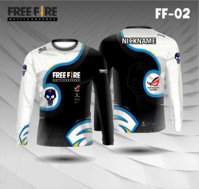 Jersey e sport free fire baju freefire kaos gamer ff lengan panjang XXL