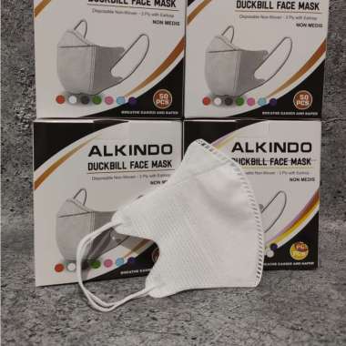 MASKER DUCKBILL ALKINDO UTAMA HITAM PUTIH PINK ABU MASKER DUCKBILL MURAH White